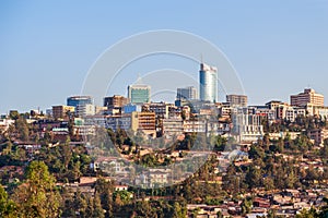 Panoramic view at the city bussiness district of Kigali, Rwanda, 2016