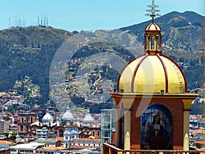 Panoramic view of the city Cuenca, Ecuador