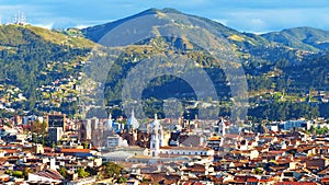 Panoramic view of the city Cuenca and new Cthedral, Ecuador photo