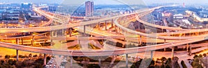 Panoramic view of city interchange