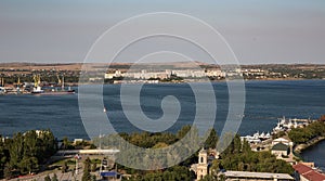 Panoramic view of the city of Kerch Crimea in summer