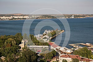 Panoramic view of the city of Kerch Crimea in summer