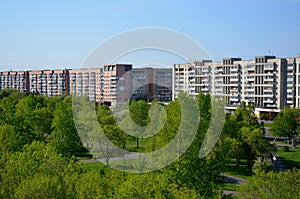 Panoramic view of the city of Komsomolsk-on-Amur, Russia photo