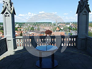 Panoramic view of the city of Konstanz, from the cathedral tower