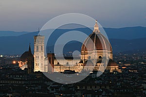 Panoramic view of the city. La Cattedrale di Santa Maria del Fiore