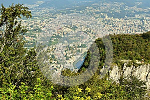 Panoramic view of the city of Lugano, Switzerland, Europe.