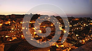 Panoramic view of the city Matera, Italy