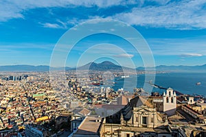 Panoramic view of the city of Naples, Italy photo