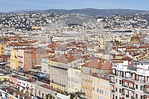 Panoramic view of city of Nice, France