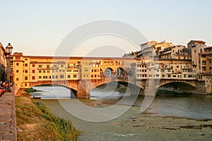 Panoramic view of the city. Ponte Vecchio.