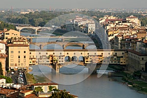 Panoramic view of the city. Ponte Vecchio.