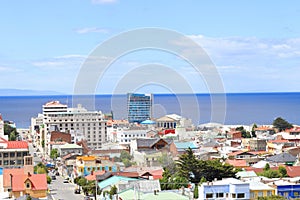 Panoramic view of the city of Punta Arenas Chile
