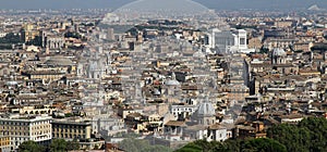 Panoramic view of the city of Rome from above the dome of the Ch photo