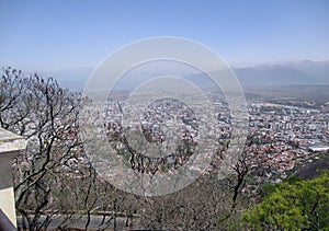 Panoramic view of the city of Salta from the San Bernardo Hill