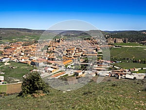 Panoramic view of the city of Siguenza from the Cid viewpoint. Guadalajara, Castile la Mancha, Spain.