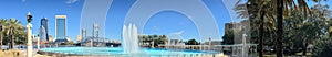 Panoramic view of city skyline with tourists, Jacksonville