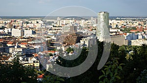 Panoramic view of the city from the Slavin Hill, Bratislava, Slovakia