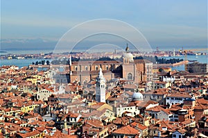 Panoramic view of city Venedig, Italy