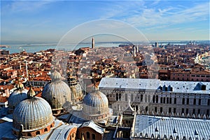 Panoramic view of city Venedig, Italy