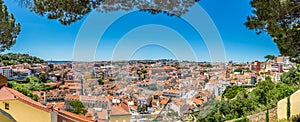 Panoramic view at the city from viewpoint near church da Graca in Lisbon ,Portugal photo