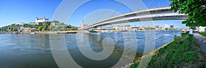 Panoramic view of cityscape of Bratislava with Bratislava castle in background Bratislava, Slovakia