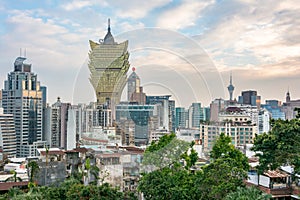 Panoramic view of the cityscape of Macau, China