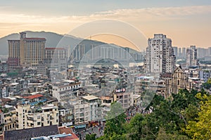 Panoramic view of the cityscape of Macau, China