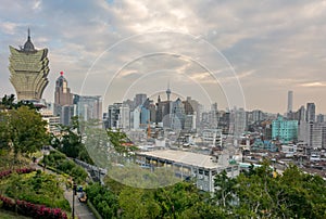 Panoramic view of the cityscape of Macau, China