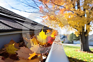 panoramic view of a clean, leaf-free gutter