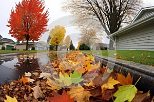 panoramic view of a clean, leaf-free gutter