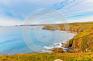 Panoramic view of the cliffs of Lands End