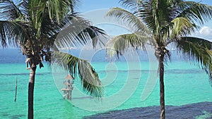 Panoramic view of the coast of Garrafon Park Isla Mujeres Mexico