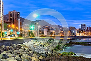 Panoramic view of the coastline of Antofagasta