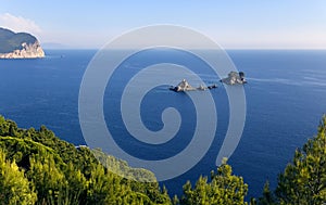 Panoramic view of the coastline and mountain landscape near Petrovac town