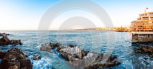 Panoramic view of the coastline in Vina del Mar, Chile photo