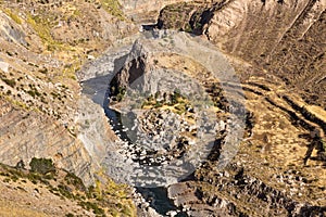 Panoramic view of Colca Canyon, in Peru