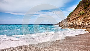 Panoramic view of the Coll Baix beach on Mallorca