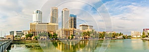 Panoramic view at Colombo Skyline with Lake Beira - Sri Lanka