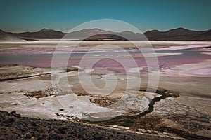 Panoramic view of colorful landscape in Atacama desert, Chile