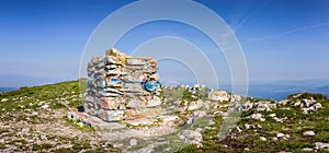 Panoramic view of colorful summit stone on hilltop called Trem photo
