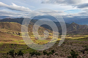 Panoramic view of colorful valley in Morocco The High Atlas mountain range, Africa