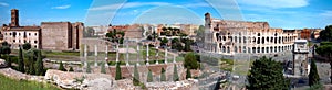 Panoramic view of Colosseo arc of Constantine and Venus temple R