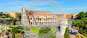 Panoramic view of the Colosseum (Coliseum) in Rome