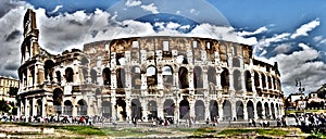 Panoramic view of Colosseum, Rome, Italy