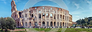 Panoramic view of the Colosseum, Rome, Italy