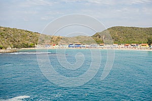 panoramic view of Conchas beach in Arraial do Cabo, Brazil, at summer day