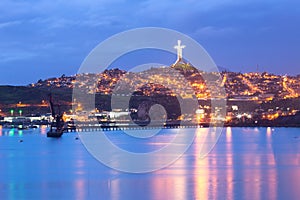 Panoramic view of Coquimbo and the Third Millennium Cross