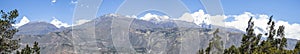 Panoramic view of the Cordillera Blanca, the Huandoy snow-capped mountain (6395 m.a.s.l.)