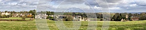 Panoramic view of the Cotswold village of Nympsfield, Gloucestershire, England