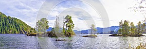 Panoramic view of Cowichan Lake, Vancouver Island